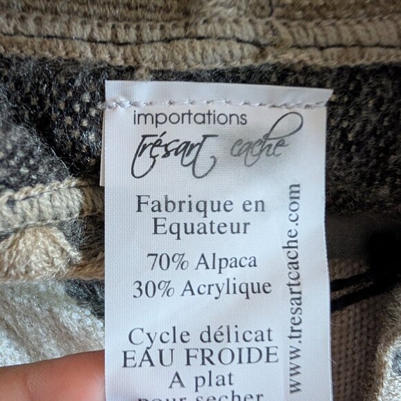 Tresart Cache Alpaca Blend Hooded Open Front Poncho Cape Neutral One Size - Picture 2 of 13